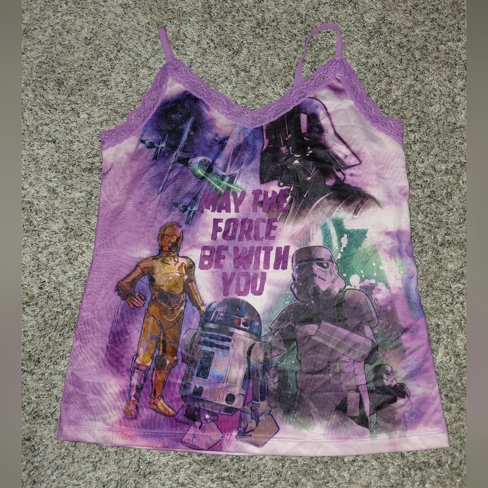 Star Wars| Lavender Lace Trim Tank Top